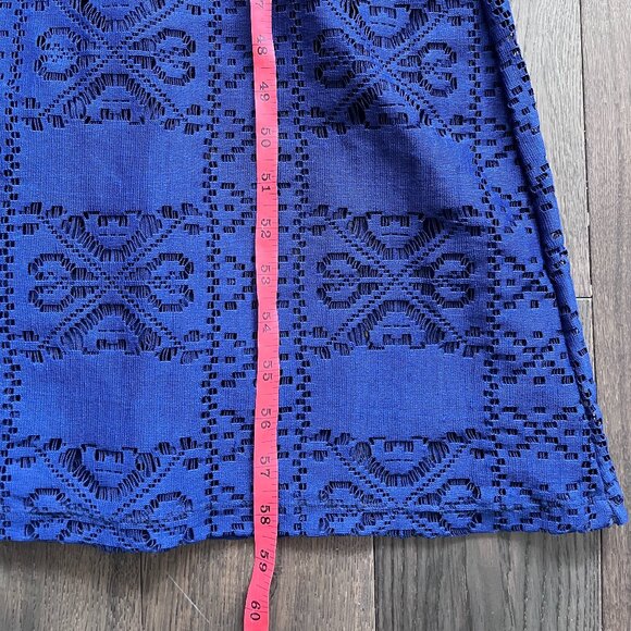 Lulus Cut Above the Rest Blue Lace Maxi Dress Long Sleeve Size S Evening Gown - Picture 7 of 10